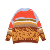 Men Sweater Men's Loose round Neck Sweater Trendy Brand Pullover Top