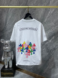 CHH Chrome Hearts T Shirts Letter Color Cross Group Flower Short Sleeve