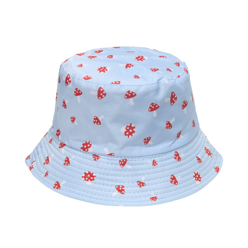 Mushroom Hat Summer Sun Hat Mushroom Print Bucket Hat Ladies