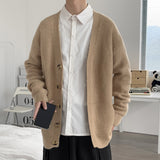 Men's Jackets Autumn and Winter Loose Men's V-neck Knitted