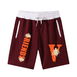 Vlone Shorts Printed Summer Men'S Beach Pants Bermuda Shorts