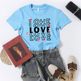 Valentine's Day T Shirts Couples Printed Loose Pullover Loose Short Sleeve T-shirt