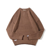 Man Fall Pure Color Simple Casual Round Neck Sweater Sweater