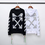 Off White Hoodie With Arrow Print Arrow Print Cotton Terry Hoodie Owt