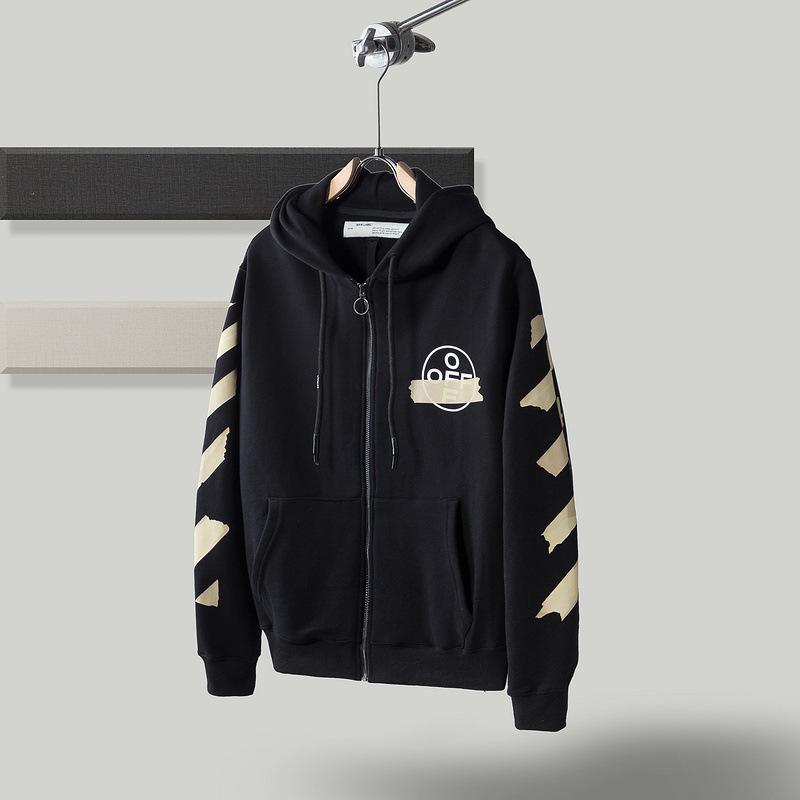Off White Winter Hoodie Hooded Sweater Casual Zipper Long Sleeve Men'S Clothing Owt