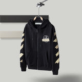 Off White Winter Hoodie Hooded Sweater Casual Zipper Long Sleeve Men'S Clothing Owt