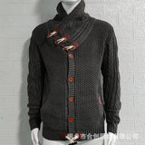 Baja Hoodie Knitted Coat Turtleneck Buttons