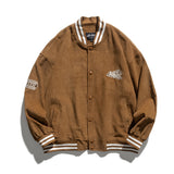 Man Fall Outfis Embroidered Baseball Uniform Coat Hip Hop Loose Casual Bomber Jacket