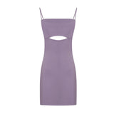 MIDI Mauve Cocktail Dress Women's Spring Purple Suspender Dress