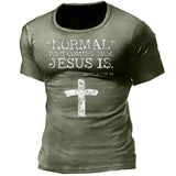 Man T Shirt Summer Short Sleeve Black Crew Neck Cotton Loose Printed Pullover T-shirt