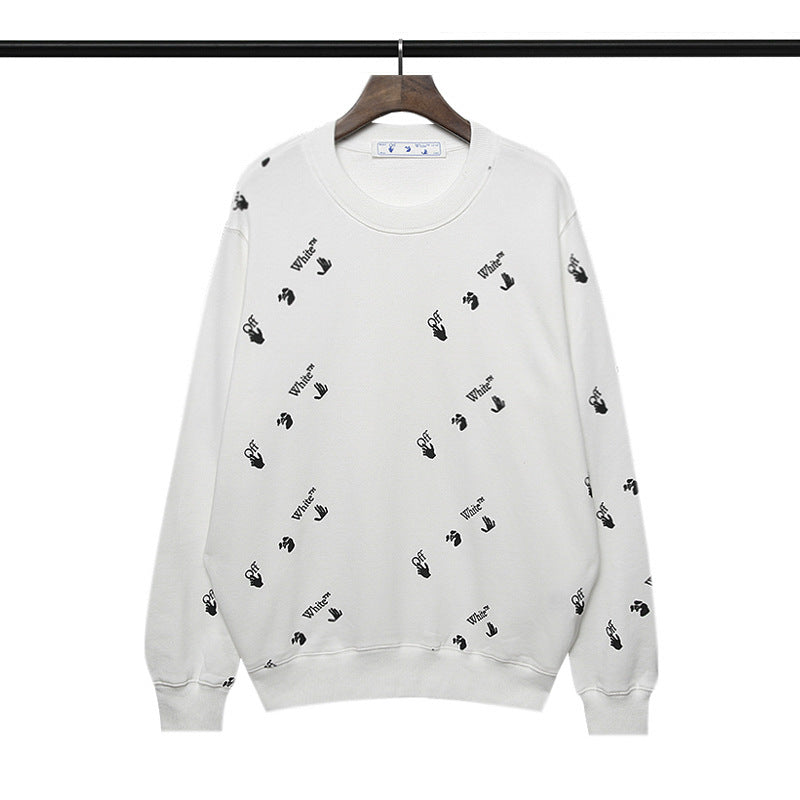 Off White Sweatshirts Printed Crew Neck Pullover Sweatshirt Men'S And Women'S Couple Bottoming Shirt Coat