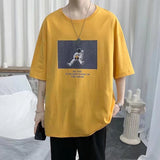 Men T-Shirts Printed Loose Half Sleeve