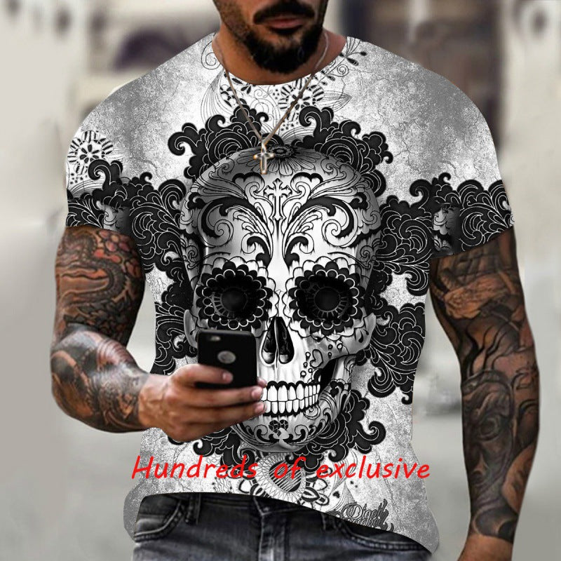 Skull T Shirt Summer Hot Men's 3D Skull Printed T-shirt