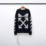 Off White Hoodie With Arrow Print Arrow Print Cotton Terry Hoodie Owt