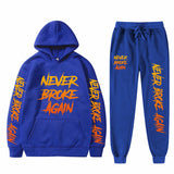 Never Broke Again Hoodie Casual Hooded Sweatshirt Casual Sports Pants