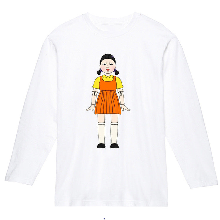 Squid Game Costume Wooden Man Printed Shirt Short Sleeve T-shirt