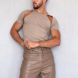 Rave Outfits Men T Shirt off-Shoulder Irregular Sleeve