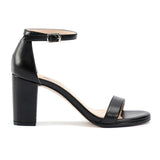 Nude Block Heels Sandals Summer Chunky Heel Buckle High Heels