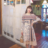Coachella Music Festival Outfits Vintage Ethnic Print Loose Dress