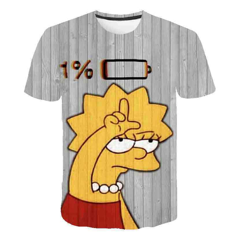 The Simpsons T Shirts Printed Milk Silk Cute