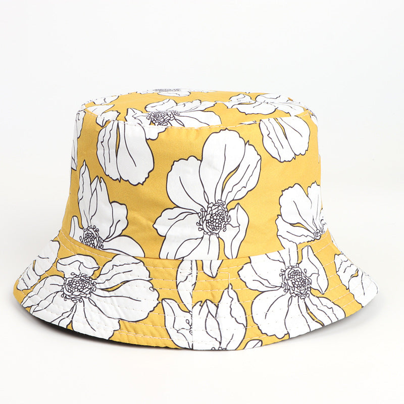 Bucket Hat Fishing Cap Cotton Print Fisherman Hat Female Sun-Proof Bucket Hat Fashion Sun Hat