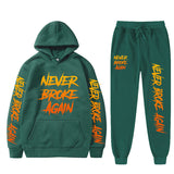 Never Broke Again Hoodie Casual Hooded Sweatshirt Casual Sports Pants