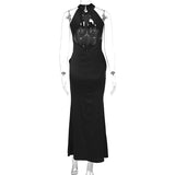 Kendall Jenner Wedding Guest Dress Sexy Solid Color Slim Sleeveless Backless