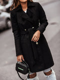 Naomi Watts Gypsy Outfits Autumn and Winter Long Sleeve Suit Collar Double Breasted Woolen Coat Top
