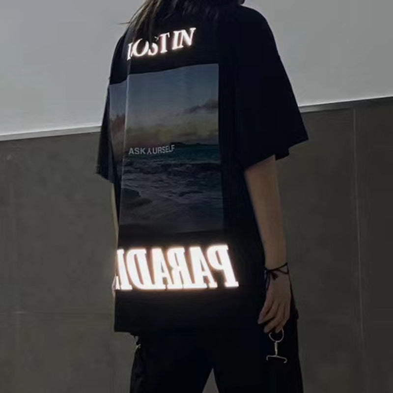 Askyurself T Shirt Short Sleeve Worn Looking Washed-out T-shirt Men and Women