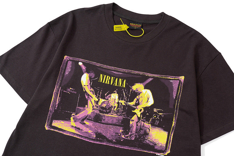 Nirvana T Shirt Vtg Nirvana Vintage Distressed Splash-Ink T-Shirt