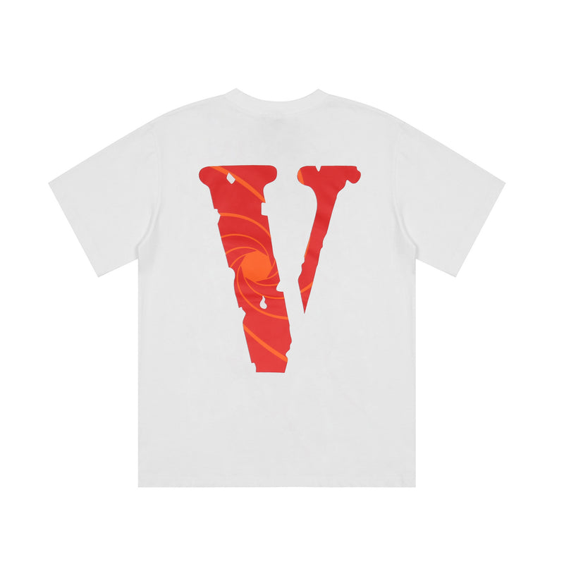 Vlone T Shirt Spring And Summer Letter Hip Hop Large V Printed Loose Short Sleeve T-Shirt