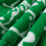 Cardigan Baseball Jacket Bear Print Berber Fleece Coat