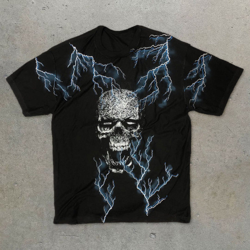 Rave Outfits Mens T Shirt Fashion Skull Head Printing