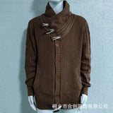 Baja Hoodie Knitted Coat Turtleneck Buttons
