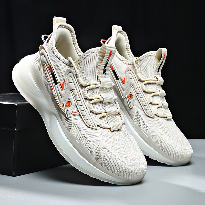 designer Sneaker Shoes Men's Shoes Summer Breathable Low Top Thick Bottom Solid Color Men's Casual Sports Shoes