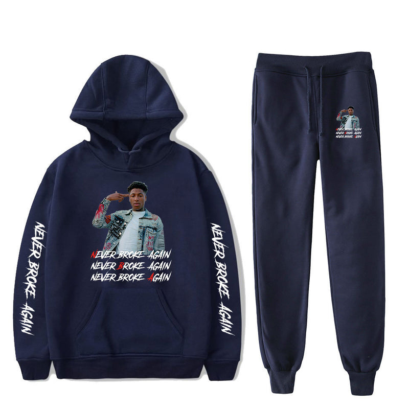 Never Broke Again Hoodie Hoodie Ankle Banded Pants Casual Suit