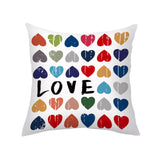Valentine's Day Pillow Covers 4 Piece Random Styles Together, Printed Couple Love Love Heart Flowers Back Cushion