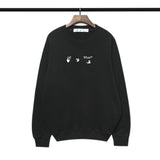 Off White Sweatshirts Pattern Crew Neck Pullover Sweatshirt Ow Men'S And Women'S Loose Coat