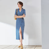 Gloria Vanderbilt Elegant Stretch Acetate Knitted Printed Dress