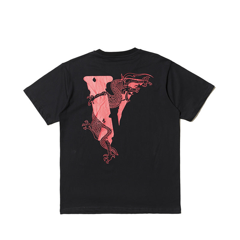 Vlone T Shirt Short Sleeve T-Shirt Printed Friends High Street Hip Hop Men'S And Women'S Half Sleeve