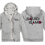 Squid Game Costume Pattern Printed Men's and Women's Loose Thick Zipper Hooded Sweater
