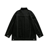 Men Denim Jackets Fall Black Denim Jacket