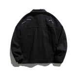 Man Fall Outfis Simple Embroidery Casual Jacket Top Loose Overalls