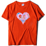 Valentine's Day T Shirt Short Sleeve Heart Printing Casual Summer Top