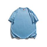 Men T Shitrs Solid Color Basic Steel Seal Round Neck