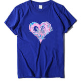 Valentine's Day T Shirt Short Sleeve Heart Printing Casual Summer Top