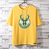 Basketball Sports T Shirt Nba Stag No. 34 Basketball Sports Student Short Sleeve T-Shirt Men