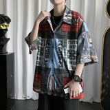 Men Shirts Tie-Dyed Short-Sleeved Shirt