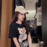 Moschino T Shirt Loose Leisure Sports Short Sleeve