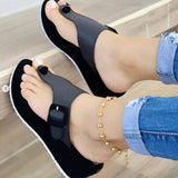 Women Open Toe Sandals Flats Summer Flat Heel Beach Low-Top Slippers